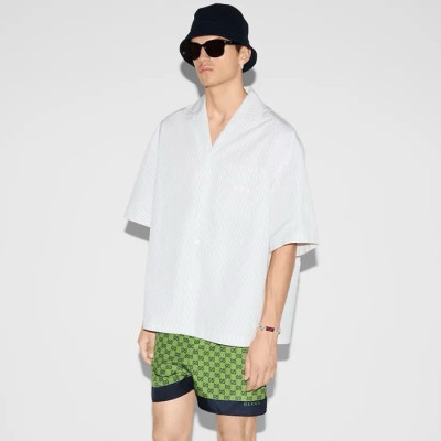 구찌 남성 화이트 반팔 셔츠 - Gucci Mens White Shirts - guc5301x