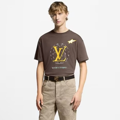 루이비통 남성 라운드 반팔 티셔츠 - Louis vuitton Mens Round Tshirt - lvc5395x