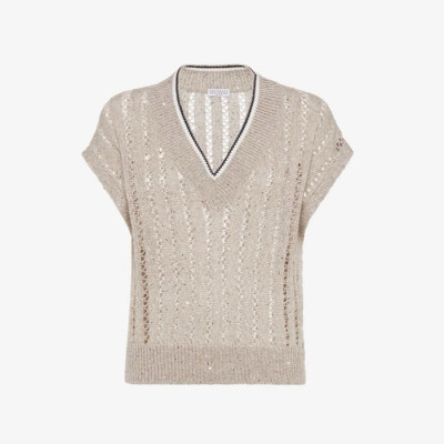 브루넬로쿠치넬리 여성 브이넥 베스트 - Brunello Cucinelli Womens V-neck Best - brc5853x