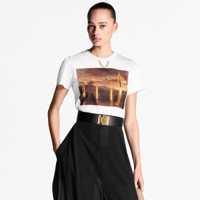 루이비통 여성 반팔 티셔츠 - Louis vuitton Womens White Tshirt - lvc5872x