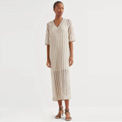 브루넬로쿠치넬리 여성 브이넥 원피스 - Brunello Cucinelli Womens V-neck One-pieces - brc5950x