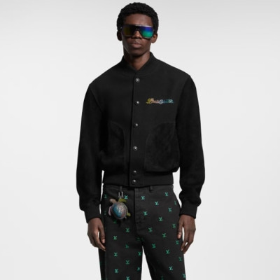 루이비통 남성 레더 믹스 바시티 블루종 - Louis vuitton Mens Leather Mix Varsity Blouson - lvc6574x