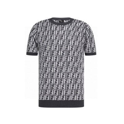 펜디 남성 라운드 반팔 티셔츠 - Fendi Mens Round Tshirt - fec6811x