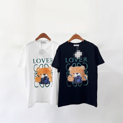 [당일배송] 로에베 남/녀 LOVER 베어 프린팅 반팔티 - dd990x