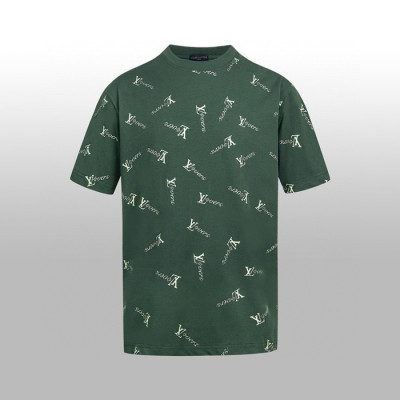 루이비통 남성 라운드 반팔 티셔츠 - Louis vuitton Mens Round Tshirt - lvc7005x