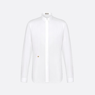 디올 남성 골드 꿀벌 자수 셔츠 - Dior Mens Gold Bee Embroidered Shirt - dic7342x
