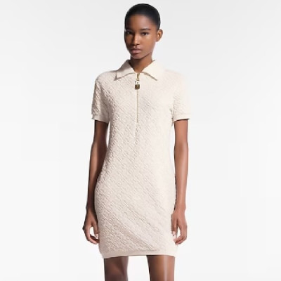 루이비통 여성 모노그램 플라워 타월링 폴로 드레스 - Louis vuitton Womens Monogram Flower Toweling Polo Dress - lvc7531x