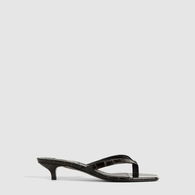 토템 여성 크로커 엠보스드 힐드 플립 플랍 - Toteme Womens Crocker Embossed Heeled Flip Flop - tos6362x