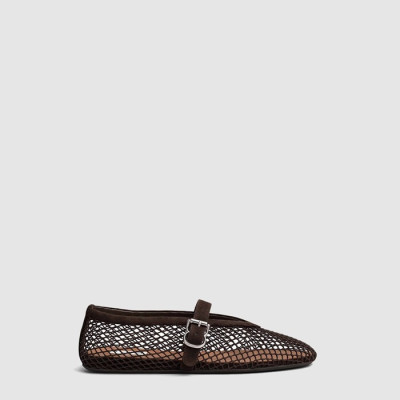 알라이아 여성 피시넷 발레 플랫 슈즈 - Alaia Womens Fishnet Ballet Flat Shoes - als6363x