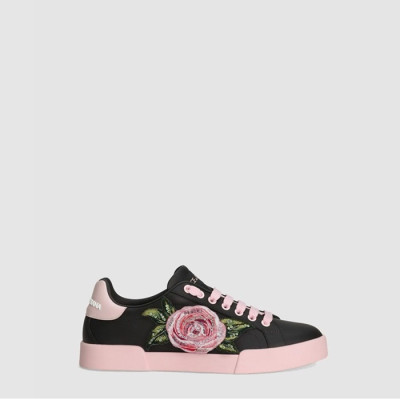 돌체앤가바나 남/녀 가죽 포르토피노 스니커즈 - Dolc&Gabbana Unisex Leather Portofino Sneakers - dol6383x