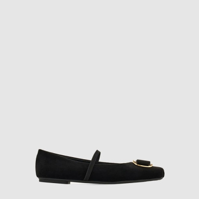 페라가모 여성 뉴 바라 플레이트 발레 플랫 - Salvatore Ferragamo Womens New Bara Plate Ballet Flats - fes6444x