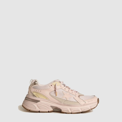 골든구스 여성 핑크 레더 메쉬 어퍼 스타 스니커즈 - Golden Goose Womens Pink Leather Mesh Upper Star Sneaker - gos6583x