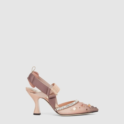 펜디 여성 콜리브리 하이 힐 슬링백 - Fendi Womens Colibri High Heel Slingback - fes6743x
