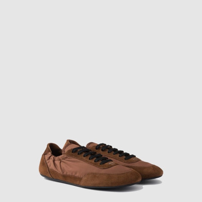 프라다 여성 컬랩스 리나일론 스웨이드 스니커즈 - Prada Womens Collapsible Re-Nylon Suede Sneakers - prs6823x
