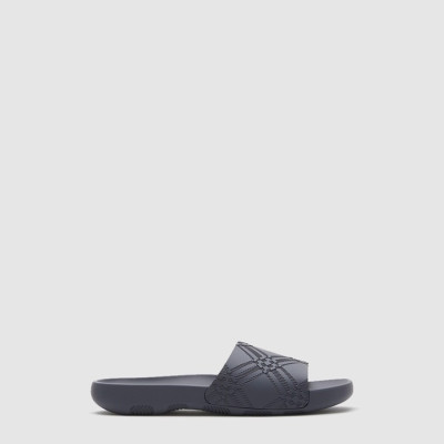 버버리 남성 엠보싱 체크 다이브 슬라이드 - Burberry Mens Embossed Check Dive Slides - bus7189x