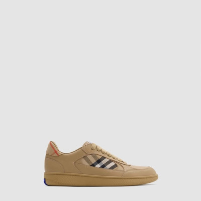 버버리 남성 레더 체크 테라스 스니커즈 - Burberry Mens Leather Check Terrace Sneakers - bus7197x