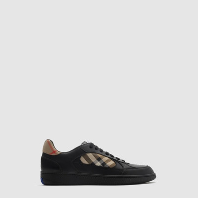 버버리 남성 레더 체크 테라스 스니커즈 - Burberry Mens Leather Check Terrace Sneakers - bus7388x