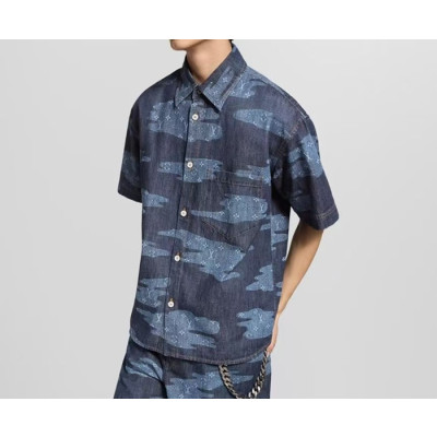 루이비통 남성 데님 반팔 셔츠 - Louis vuitton Mens Polo Shirts - lvc7947x