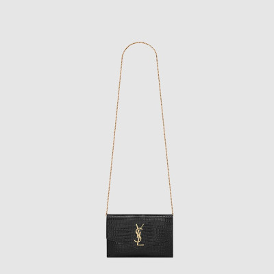 입생로랑 여성 마이크로 업타운 체인 지갑 - Saint Laurent Womens Uptown Chain Wallet in Micro Raffia - ysb10204x