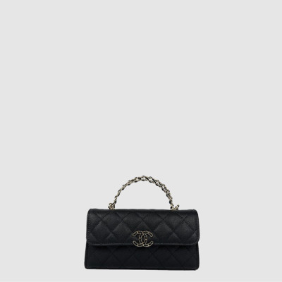샤넬 여성 체인 플랩 폰 홀더 - Chanel Womens Chain Flap Phone Holder - chb10458x