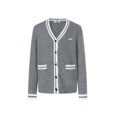 미우미우 남성 브이넥 가디건 - Miumiu Mens V-neck Cardigan - mic8754x
