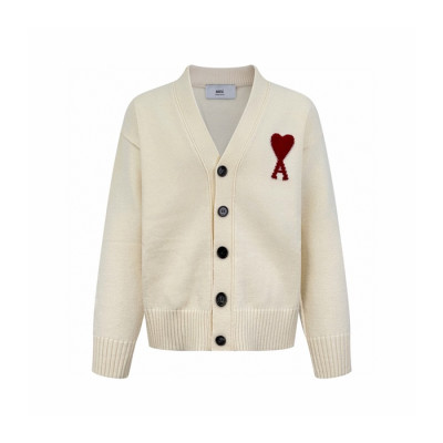 아미 남/녀 브이넥 가디건 - Ami Unisex V-neck Cardigan - amc9693x