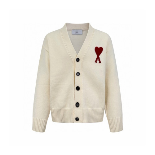 아미 남/녀 브이넥 가디건 - Ami Unisex V-neck Cardigan - amc9693x