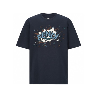 펜디 남성 라운드 반팔 티셔츠 - Fendi Mens Round Tshirt - fec12489x