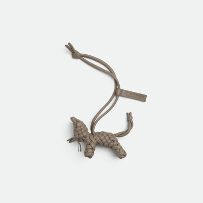 보테가 베네타 남/녀 인트레치오 키링 고양이 라임스톤 - Bottega veneta Unisex Intrecchio Keychain Cat Limestone Bag Charm - acc6356x