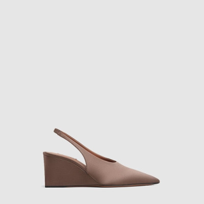 알라이아 여성 큐브 웨지 새틴 슬링백 - Alaia Womens Cube Wedge Satin Slingback - als8860x