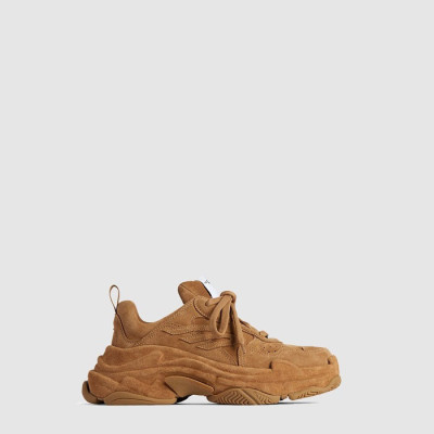 발렌시아가 남/녀 트리플 S 스포티 스웨이드 스니커즈 - Balenciaga Unisex Triple S Sporty Suede Sneakers - bas8870x