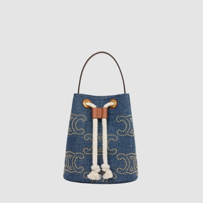 셀린느 여성 틴 드로우스트링 트리옹프 스터드 - Celine Womens Teen Drawstring Triomphe Studded - ceb13053x