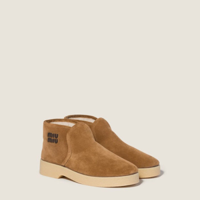 미우미우 여성 시어링 슬립온 부티 - Miumiu Womens Shearling Slip-On Booties - mis8948x