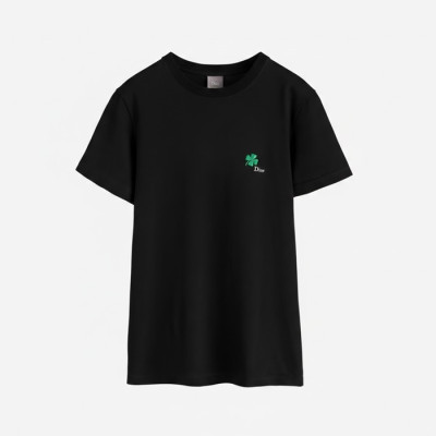 디올 남성 클로벌 자수 티셔츠 - Dior Mens Clover Embroidered Tshirt - dic13307x