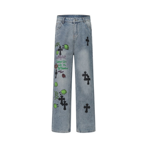 크롬하츠 남성 트렌디 청바지 - Chrom Hearts Mens Trendy Jeans - chc13393x