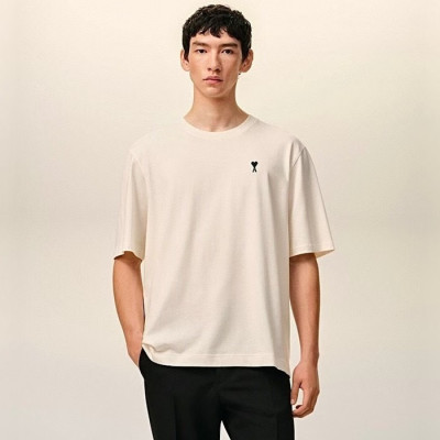 아미 남성 라운드 반팔티 - Ami Mens Round Tshirt - amc13395x