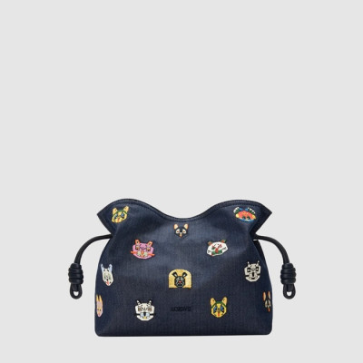 로에베 여성 캣 미디엄 플라멩코 클러치 - Loewe Womens Cats Medium Flamenco Clutch - lob13396x