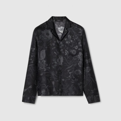 구찌 남성 프린트 실크 트윌 볼링 셔츠 -  Gucci Mens Printed Silk Twill Bowling Shirt - guc13780x