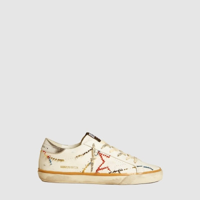 골든구스 남/녀 메탈릭 레더 힐탭 슈퍼스타 - Golden Goose Unisex Metallic Leather Heel Tab Superstar - gos13532x