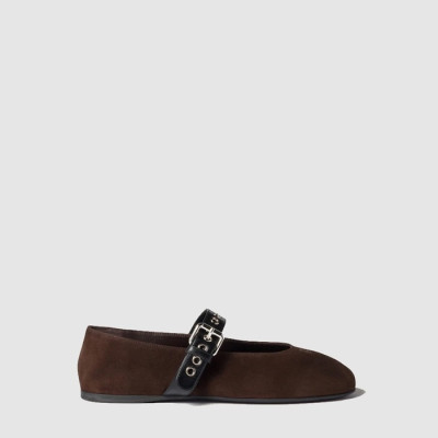 미우미우 여성 스웨이드 발레리나 - Miumiu Womens Suede Ballerina - mis13598x