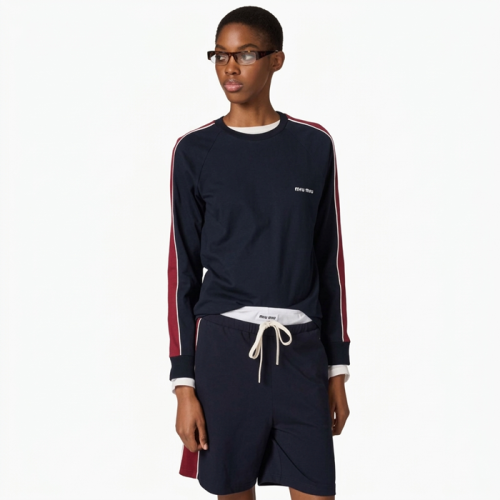 미우미우 여성 라운드 긴팔티 - Miumiu Womens Round Tshirt - mic13973x