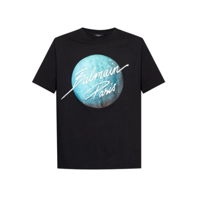 발망 남성 라운드 반팔티 - Balmain Mens Round Tshirt - bac14225x