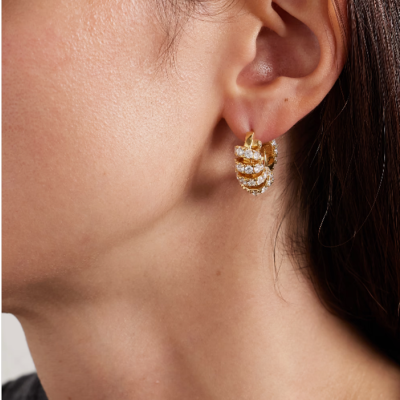 보테가 베네타 트위스트 후프 이어링 - Bottega veneta Womens Twist Hoop Earring - acc7491x