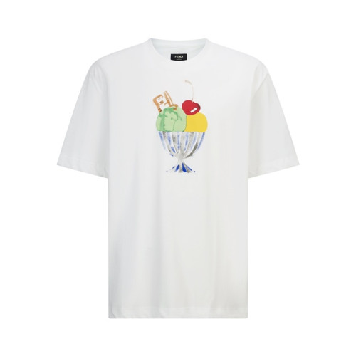 펜디 남성 라운드 반팔 티셔츠 - Fendi Mens Round Tshirt - fec14756x