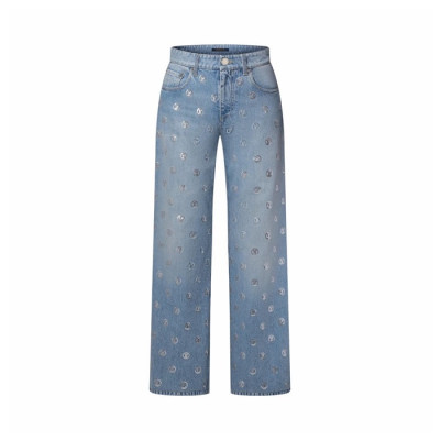 루이비통 여성 시그니처 스팽글 부츠컷 진 - Louis vuitton Womens Signature Sequin Boot-Cut Jeans - lvc15576x