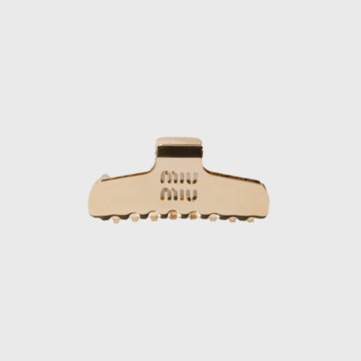 미우미우 여성 메탈릭 클로 클립 - Miumiu Womens Gold Metal Claw Clip - acc7780x
