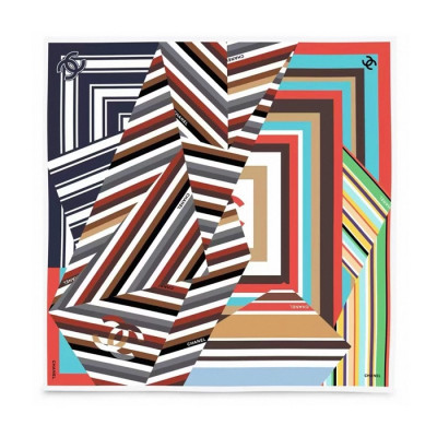 샤넬 여성 코코 비치 스트라이프 스카프 - Chanel Womens Coco Beach Colorful Stripe Scarf - acc7782x