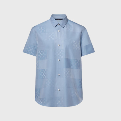 루이비통 남성 패치워크 자카드 반팔 셔츠 - Louis vuitton Mens Patchwork Jacquard Short Sleeved Shirt - lvc15664x