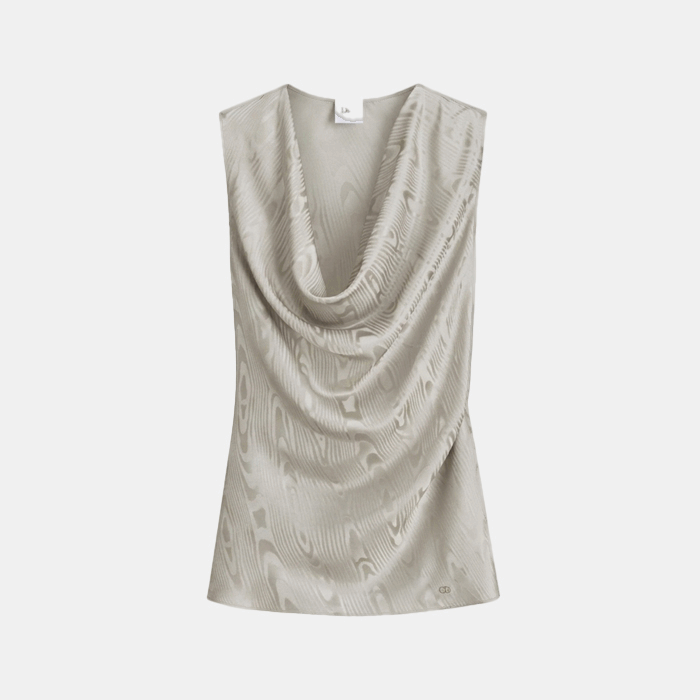 디올 여성 드레이프 탑 비대칭 투피스 - Dior Womens Draped Top Asymmetrical Skirt - dic15893x