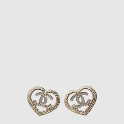 샤넬 여성 CC 크리스탈 하트 이어링 - Chanel Womens CC Crystal Heart Earring - acc8040x